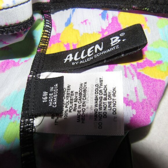 Allen B. by Allen Schwartz Tankini Top Size 16W | Bright Floral Halter Swim Top - Picture 4 of 6